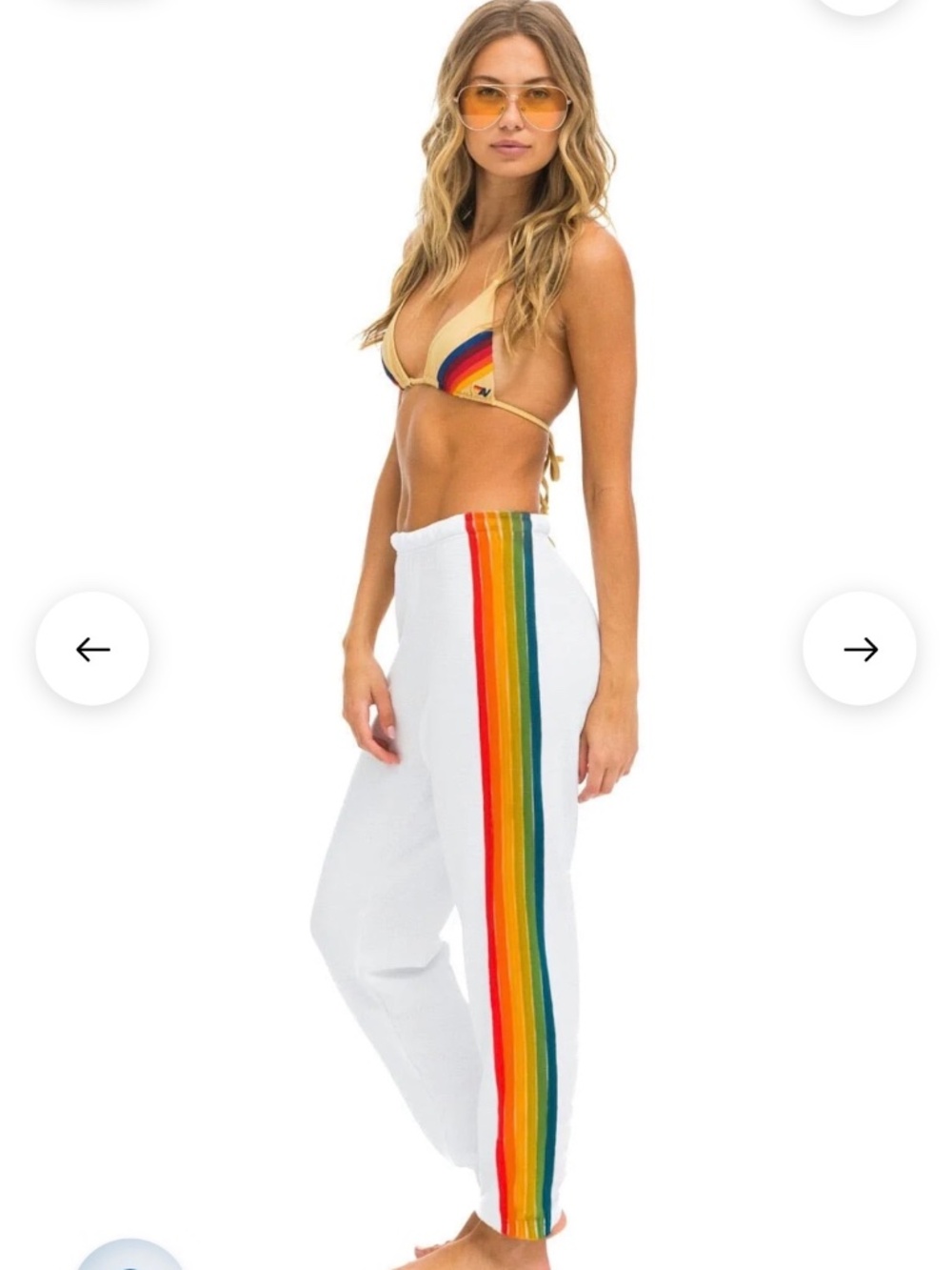 Aviator Nation 6 STRIPE SWEATPANTS - WHITE // SERAPE